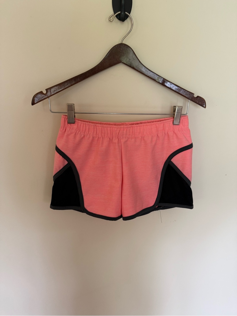 miami Coral and Black Athletic Shorts for Women